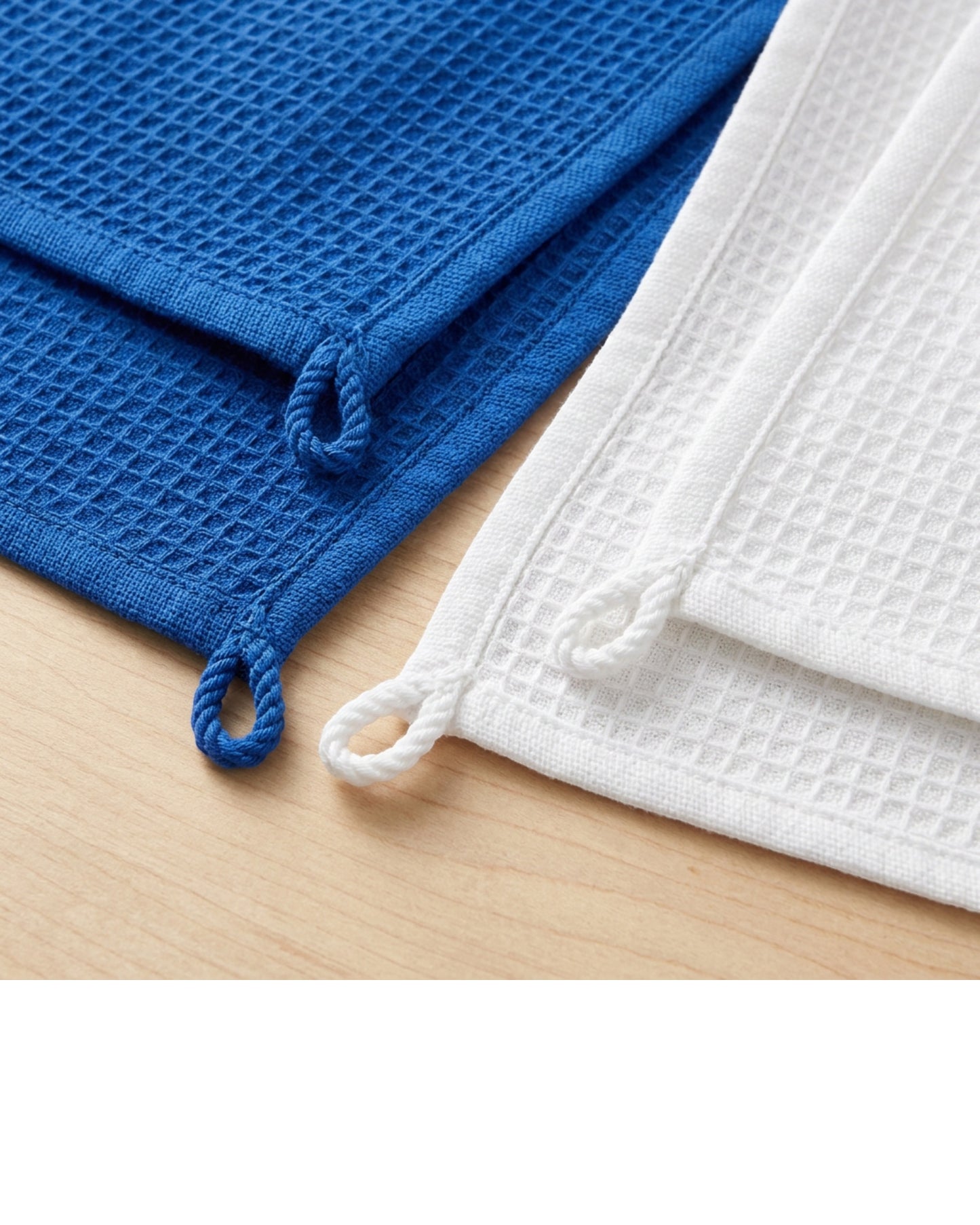 Zanoa Cotton Waffle Dish Cloths Set of 4 35 x 35 cm Cobalt and White - Detail view