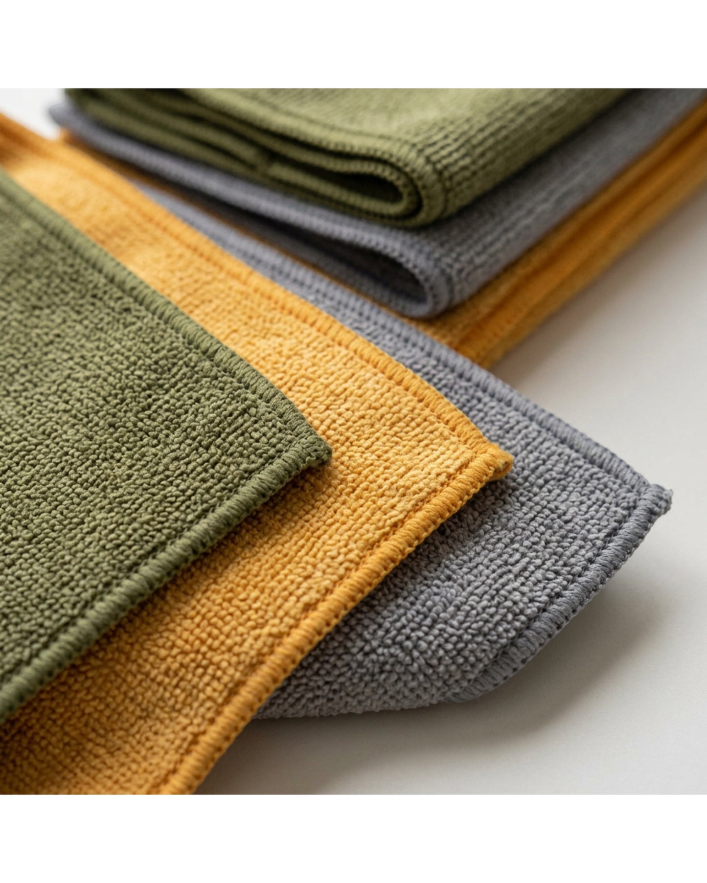 Zanoa Microfiber Cleaning Cloths Set of 6 30 x 30 cm Olive Gray and Amber - Detail view