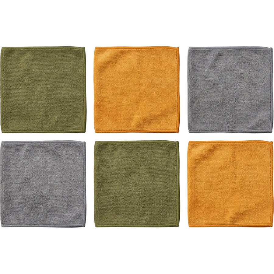 Zanoa Microfiber Cleaning Cloths Set of 6 30 x 30 cm Olive Gray and Amber